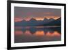 Red sky at dawn, Lake McDonald, Glacier National Park, Montana.-Alan Majchrowicz-Framed Photographic Print