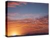 Red Sky at Sunrise over Atlantic Ocean, View from Miami Beach, Florida, USA, North America-Angelo Cavalli-Stretched Canvas