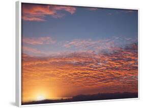 Red Sky at Sunrise over Atlantic Ocean, View from Miami Beach, Florida, USA, North America-Angelo Cavalli-Framed Photographic Print