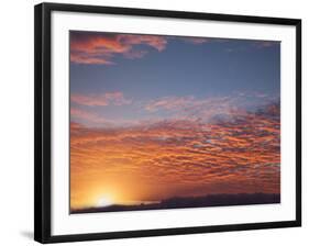 Red Sky at Sunrise over Atlantic Ocean, View from Miami Beach, Florida, USA, North America-Angelo Cavalli-Framed Photographic Print