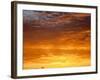 Red Sky at Sunrise over Atlantic Ocean, View from Miami Beach, Florida, USA, North America-Angelo Cavalli-Framed Photographic Print