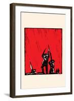 Red Sky over Soldiers-Chinese Government-Framed Art Print