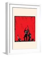 Red Sky over Soldiers-Chinese Government-Framed Art Print