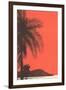 Red Sky, Palm Trees-null-Framed Art Print