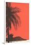 Red Sky, Palm Trees-null-Framed Art Print