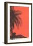 Red Sky, Palm Trees-null-Framed Art Print