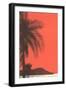 Red Sky, Palm Trees-null-Framed Art Print