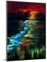 Red Sky Pointillism Landscape-Ruth Palmer-Mounted Art Print
