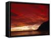 Red Sky, Sunset Over the Bay, Gisborne, East Coast, North Island, New Zealand, Pacific-D H Webster-Framed Stretched Canvas