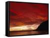 Red Sky, Sunset Over the Bay, Gisborne, East Coast, North Island, New Zealand, Pacific-D H Webster-Framed Stretched Canvas