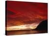 Red Sky, Sunset Over the Bay, Gisborne, East Coast, North Island, New Zealand, Pacific-D H Webster-Stretched Canvas