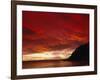 Red Sky, Sunset Over the Bay, Gisborne, East Coast, North Island, New Zealand, Pacific-D H Webster-Framed Photographic Print