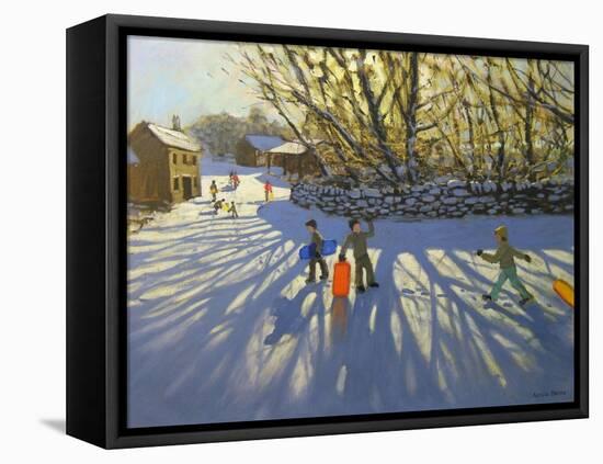 Red Sledge, Monyash, Derbyshire-Andrew Macara-Framed Stretched Canvas