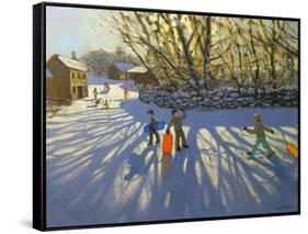 Red Sledge, Monyash, Derbyshire-Andrew Macara-Framed Stretched Canvas