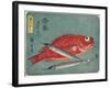 Red Snapper and Halfbeak, 1830-1844-Utagawa Hiroshige-Framed Giclee Print