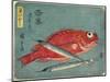 Red Snapper and Halfbeak, 1830-1844-Utagawa Hiroshige-Mounted Giclee Print