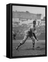 Red Sox Dave Ferriss Pitching to Yankee Player at Yankee Stadium During Game-Sam Shere-Framed Stretched Canvas