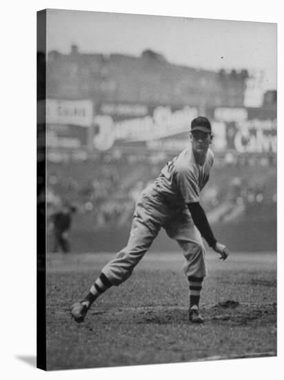 Red Sox Dave Ferriss Pitching to Yankee Player at Yankee Stadium During Game-Sam Shere-Stretched Canvas
