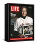 Red Sox Pitcher, Curt Schilling, Holding Photo of 2004 World Series Victory, December 17, 2004-John Huet-Framed Stretched Canvas