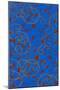 Red Spots on Blue with Gold Squiggles-Found Image Press-Mounted Giclee Print