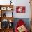 Red Spotted Pet Bed With Little Jack Russel Puppy-Ivonnewierink-Photographic Print displayed on a wall