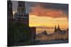 Red Square at Dusk.-Jon Hicks-Stretched Canvas