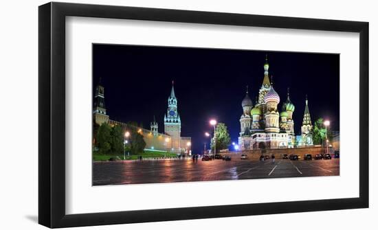 Red Square at night, Moscow-Vadim Ratsenskiy-Framed Art Print