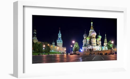 Red Square at night, Moscow-Vadim Ratsenskiy-Framed Art Print