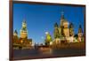 Red Square, St. Basil's Cathedral and the Savior's Tower of the Kremlin lit up at night, UNESCO Wor-Miles Ertman-Framed Photographic Print