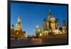Red Square, St. Basil's Cathedral and the Savior's Tower of the Kremlin lit up at night, UNESCO Wor-Miles Ertman-Framed Photographic Print
