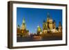 Red Square, St. Basil's Cathedral and the Savior's Tower of the Kremlin lit up at night, UNESCO Wor-Miles Ertman-Framed Photographic Print