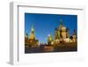 Red Square, St. Basil's Cathedral and the Savior's Tower of the Kremlin lit up at night, UNESCO Wor-Miles Ertman-Framed Photographic Print