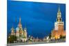 Red Square, St. Basil's Cathedral and the Savior's Tower of the Kremlin, UNESCO World Heritage Site-Miles Ertman-Mounted Photographic Print