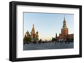 Red Square, St. Basil's Cathedral and the Savior's Tower of the Kremlin, UNESCO World Heritage Site-Miles Ertman-Framed Photographic Print