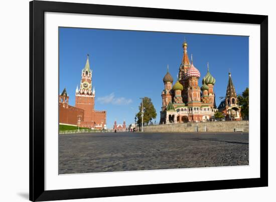 Red Square, St. Basil's Cathedral and the Saviour's Tower of the Kremlin, UNESCO World Heritage Sit-Miles Ertman-Framed Photographic Print