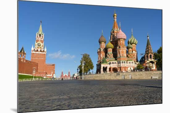 Red Square, St. Basil's Cathedral and the Saviour's Tower of the Kremlin, UNESCO World Heritage Sit-Miles Ertman-Mounted Photographic Print