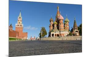 Red Square, St. Basil's Cathedral and the Saviour's Tower of the Kremlin, UNESCO World Heritage Sit-Miles Ertman-Mounted Photographic Print