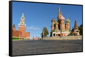 Red Square, St. Basil's Cathedral and the Saviour's Tower of the Kremlin, UNESCO World Heritage Sit-Miles Ertman-Framed Stretched Canvas