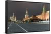 Red Square, St. Basil's Cathedral, Lenin's Tomb and walls of the Kremlin, UNESCO World Heritage Sit-Miles Ertman-Framed Stretched Canvas