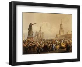 Red Square with St. Basil's Cathedral, Moscow, 1856-null-Framed Giclee Print