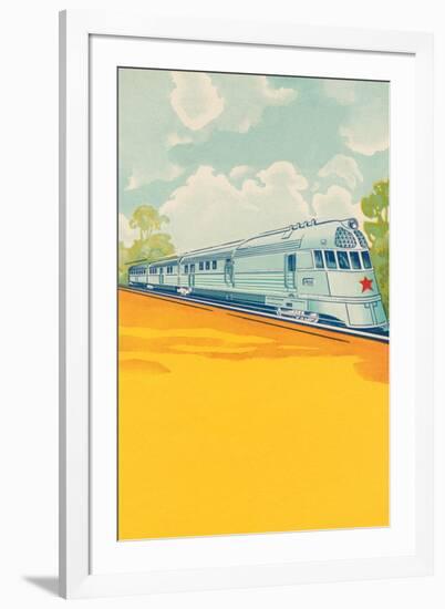 Red Star Bullet Train-null-Framed Art Print