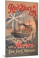 Red Star Cruise Line: Antwerp, New York, and Philadelphia-C. Satzmann-Mounted Art Print