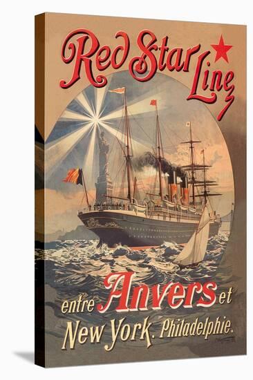 Red Star Cruise Line: Antwerp, New York, and Philadelphia-C. Satzmann-Stretched Canvas