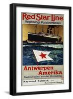 Red Star Line, Antwerpen America, c.1899-null-Framed Giclee Print