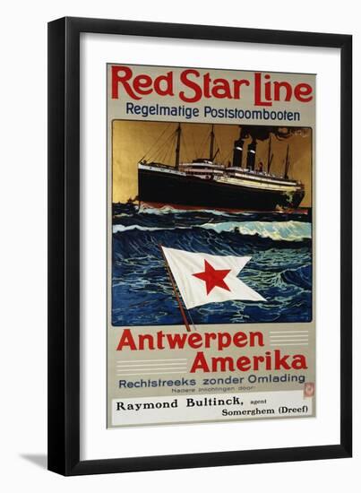 Red Star Line, Antwerpen America, c.1899-null-Framed Giclee Print