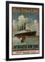 Red Star Line, Antwerpen-New York, circa 1910-null-Framed Giclee Print