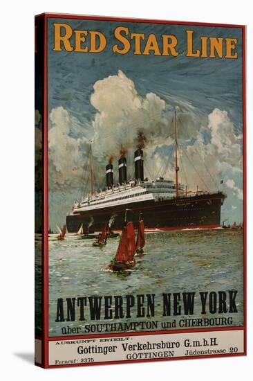 Red Star Line, Antwerpen-New York, circa 1910-null-Stretched Canvas
