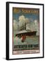 Red Star Line, Antwerpen-New York, circa 1910-null-Framed Giclee Print