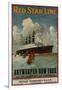 Red Star Line, Antwerpen-New York, circa 1910-null-Framed Giclee Print