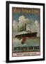 Red Star Line, Antwerpen-New York, circa 1910-null-Framed Premium Giclee Print